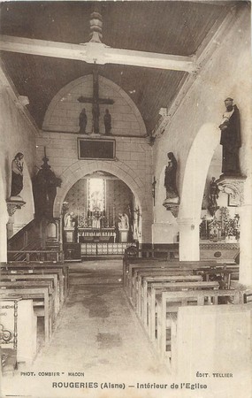 / CPA FRANCE 02 "Rougeries, intérieur de l'église"