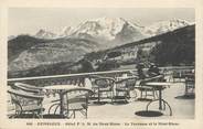 74 Haute Savoie / CPA FRANCE 74 "Combloux, hôtel P.L.M du Mont Blanc, la terrasse et le Mont Blanc"