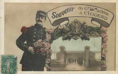/ CPA FRANCE 49 "Angers, Souvenir du 6ème Régiment du Génie"