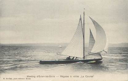 / CPA FRANCE 74 "Evian Les Bains, réagtes à voiles, la course"