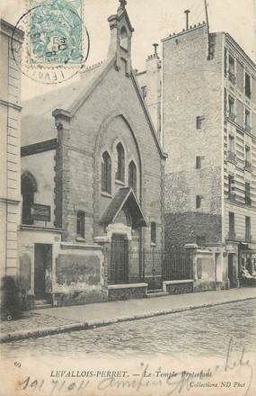 / CPA FRANCE 92 "Levallois Perret" / TEMPLE PROTESTANT