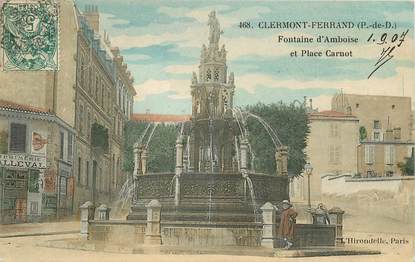 CPA FRANCE 63 "Clermont Ferrand, Fontaine d'Amboise et Place Carnot"