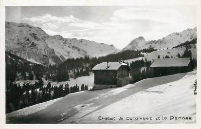 / CPSM FRANCE 74 "Les Contamines, Val Montjoie, Chalet de Colombaz, l'aiguille de la Pennaz"