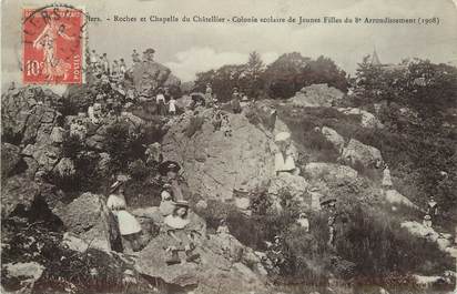 / CPSM FRANCE 61 "Flers, roches et chapelle du Châtellier, colonie scolaire de jeunes filles"
