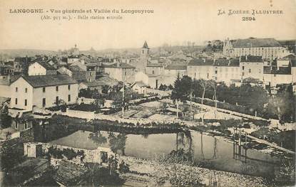 CPA FRANCE 48 "Langogne, vue générale et vallée du Longouyrou"