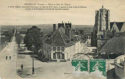 CPA FRANCE 89 "Seignelay, place et rue de l'Eglise"