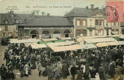 CPA FRANCE 76 "Fauville, la place du marché"
