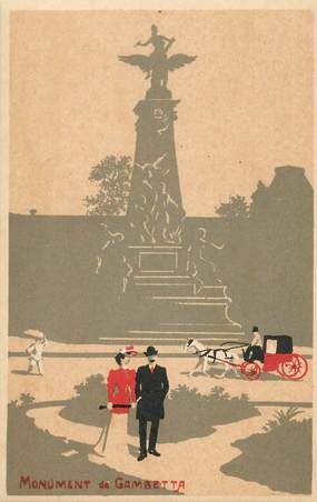 CPA PARIS / Illustrateur / Monument de Gambetta