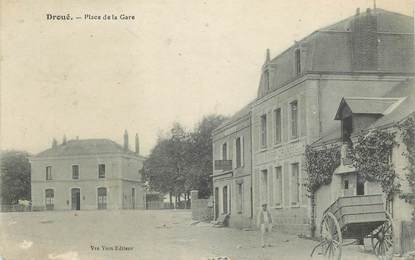 CPA FRANCE 41 "Droué, Place de la Gare"