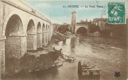 / CPA FRANCE 64 "Orthez, le pont vieux"