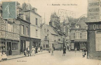 / CPA FRANCE 76 "Aumale, place des moulins"