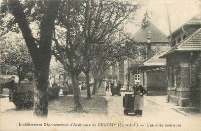 / CPA FRANCE 76 "Etablissement départemental d'assistance de Grugny, une allée intérieure"