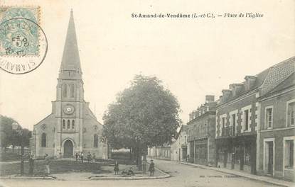 CPA FRANCE 41 "Saint Amand de Vendôme, place de l'Eglise"
