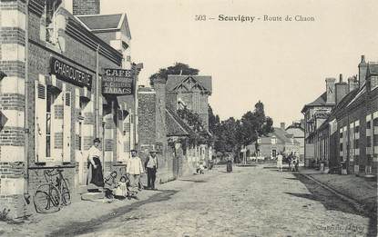 CPA FRANCE 41 "Souvigny, la rte de Chaon, Café Tabac charcuterie"