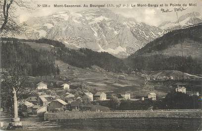 / CPA FRANCE 74 "Mont Saxonnex, Au Bourgeal, le Mont Bargy et la pointe du midi"