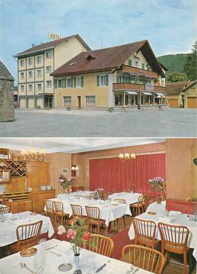   CPSM   SUISSE  "Hotel du Chemin de fer, Moudon"