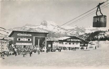 / CPSM FRANCE 74 " Megève, le téléphérique de Rochebrune et les aiguilles de Warrens"