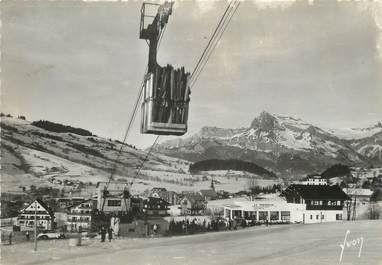 / CPSM FRANCE 74 "Megève, téléphérique de Rochebrune et aiguilles de Wareus"