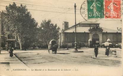 CPA FRANCE 11 "Narbonne, le marché et le boulevard de la Liberté"