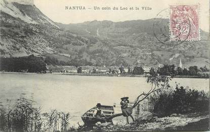 CPA FRANCE 01 "Nantua, un coin du Lac et la ville"