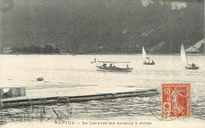 CPA FRANCE 01 "Nantua, le lac avec ses bateaux à voiles"