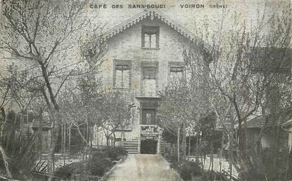 CPA FRANCE 38 " café des Sans Souci, Voiron"