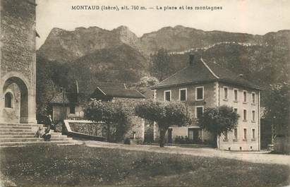 CPA FRANCE 38 "Montaud, la place et les montagnes"