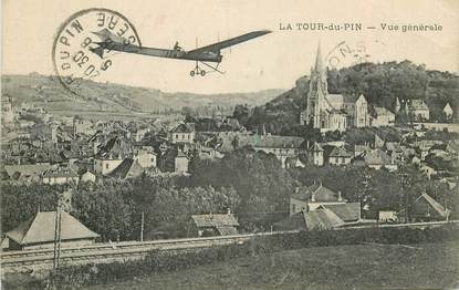 CPA FRANCE 38 "La Tour du pin, vue générale" / AVIATION