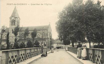 CPA FRANCE 38 "Pont de Chéruy, quartier de l'Eglise"