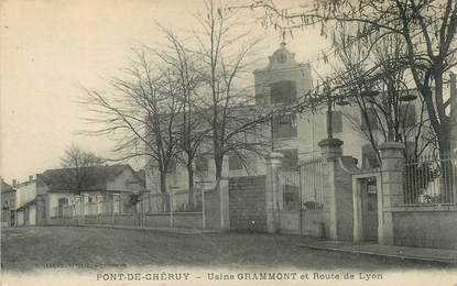 CPA FRANCE 38 "Pont de Chéruy, Usines Grammont et rte de Lyon"