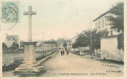 CPA FRANCE 38 "Pont de Chéruy, rue de la gare"