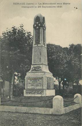 / CPA FRANCE 38 "Renage" / MONUMENT AUX MORTS