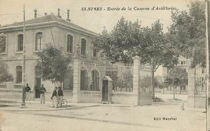 CPA FRANCE 30 "Nîmes, entrée de la caserne d'Artillerie"