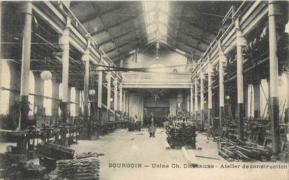 / CPA FRANCE 38 "Bourgoin, usine Che. Diederichs, atelier de construction"