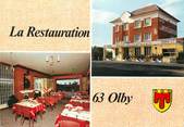 63 Puy De DÔme / CPSM FRANCE 63 "Olby, hôtel restaurant La restauration"