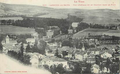 / CPA FRANCE 81 "Lacaune les Bains, vue générale et le château dans le fond" / Ed. Labouche