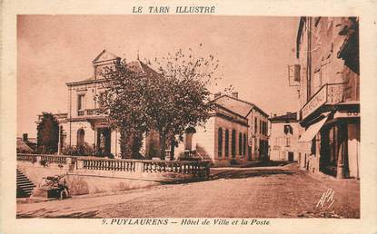/ CPA FRANCE 81 "Puylaurens, hôtel de ville et la poste" / Le Tarn Illustré