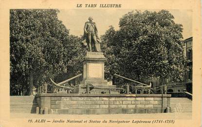 / CPA FRANCE 81 "Albi, jardin National et statue du navigateur Lapérouse" / Le Tarn Illustré