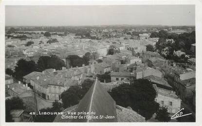 / CPSM FRANCE 33 "Libourne, vue prise du clocher de l'église Saint Jean"