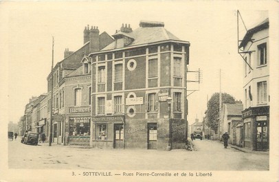 / CPA FRANCE 76 "Sotteville, rues Pierre Corneille et de la liberté"