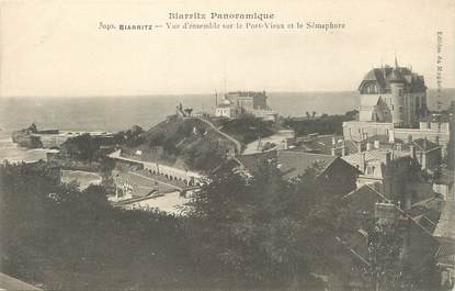 / CPA FRANCE 64 "Biarritz, vue d'ensemble sur le port vieux et le sémaphore" / BIARRITZ PANORAMIQUE