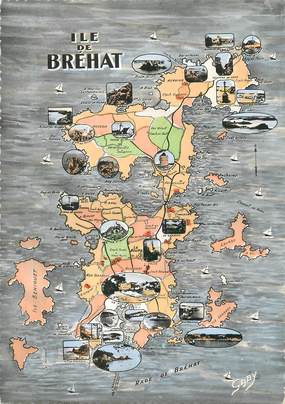 / CPSM FRANCE 22 "Ile de Bréhat" / CARTE GEOGRAPHIQUE