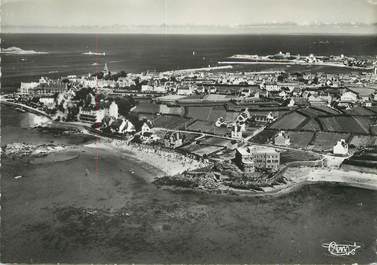 / CPSM FRANCE 29 "Roscoff, vue aérienne, les plages"