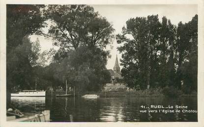 / CPSM FRANCE 92 "Rueil Malmaison, la Seine, vue vers l'église de Chatou"