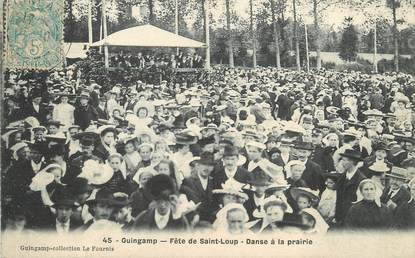 / CPA FRANCE 22 "Guincamp, fête de Saint Loup, danse à la prairie "