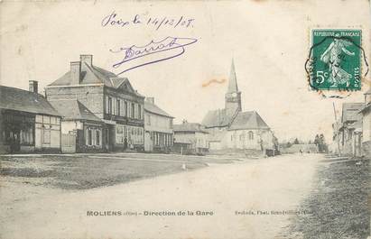 / CPA FRANCE 60 "Moliens, direction de la gare"