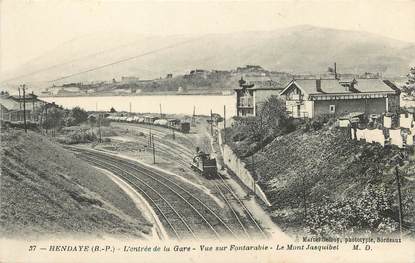 / CPA FRANCE 64 "Hendaye, l'entrée de la gare"