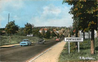 / CPSM FRANCE 77 "Ponthierry, sur la Nationale 7, la traversée de la ville"