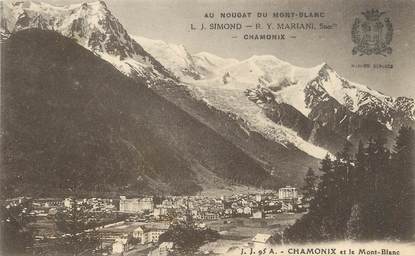 / CPA FRANCE 74 "Chamonix, au nougat du Mont Blanc" / PUBLICITE NOUGAT