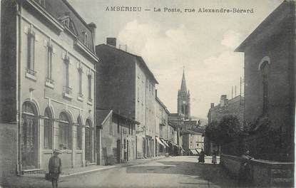 / CPA FRANCE 01 "Ambérieu, la poste, rue Alexandre Bérard"